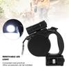 3 In 1 Black Plastic Portable Pet Automatic Retractable Traction Leash Rope with LED Light Garbage Bag for Dogs Cats