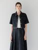 THEELO Denim Cropped Jacket (Dark Blue)
