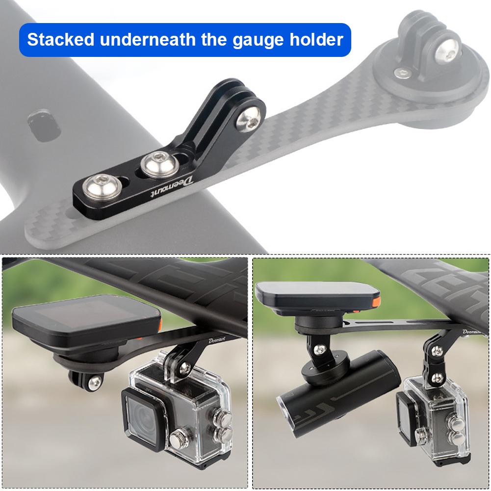 Bicycle Computer Headlight Extension Stand Bike Handlebar Extension Bracket Adapter Bicycle Headlight Holder for Sports Cameras