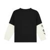 Jordan Fashionable Round Neck Letter Print Fake Two-Piece Long Sleeve T-Shirt Kids Tops Black JD2442168GS-002