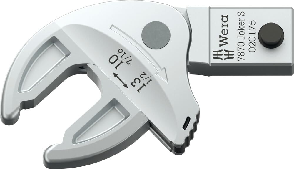 

Wera 05020175001 7870 Joker S Adjustable 9x12mm Fitting 9x12 x x x mm Imported from Wrench, 10-13mm Opening, Size, 10-13 7/16-1/2 57.7 [Officially