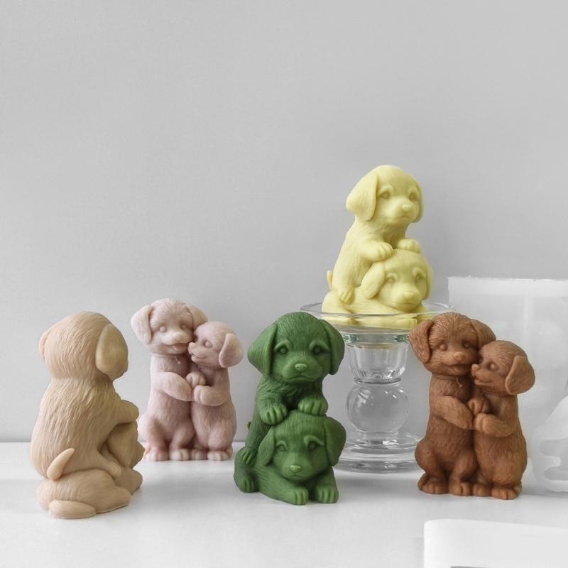 Silikonové formy na figurky Potřeby pro výrobu svíček Silikonová forma na mýdlo ve tvaru psů Řemeslné formy Silikonová textura na svíčku