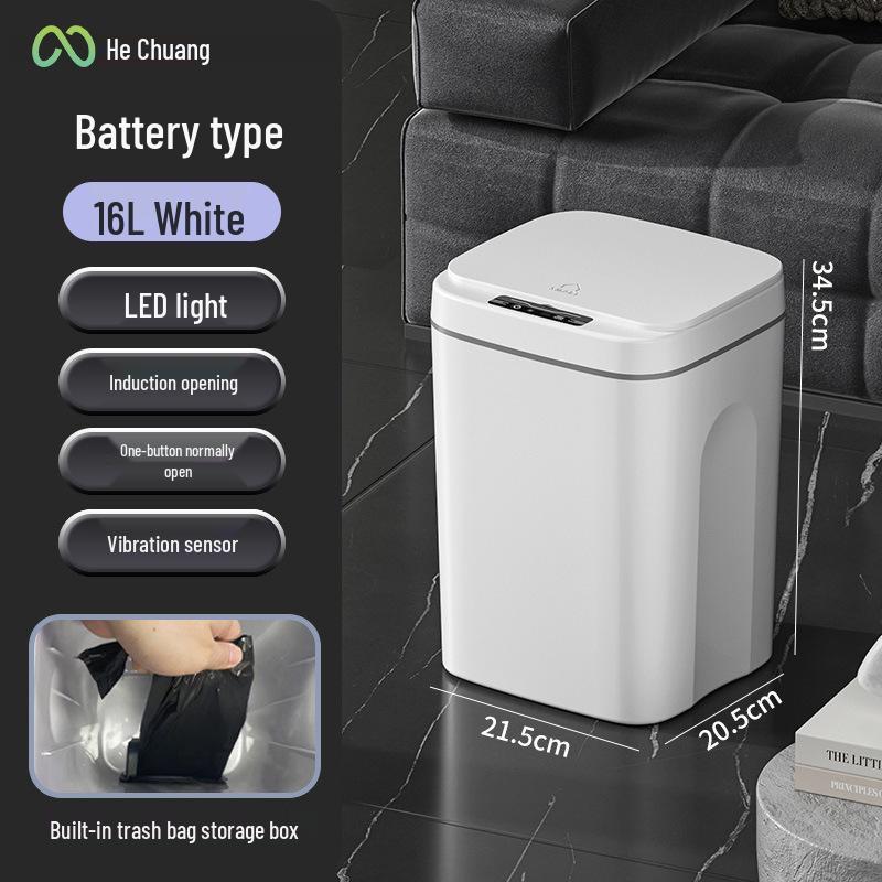 Waterproof Smart Sensor Trash Can with Automatic Lid for Kitchen, Bathroom, and Living Room
