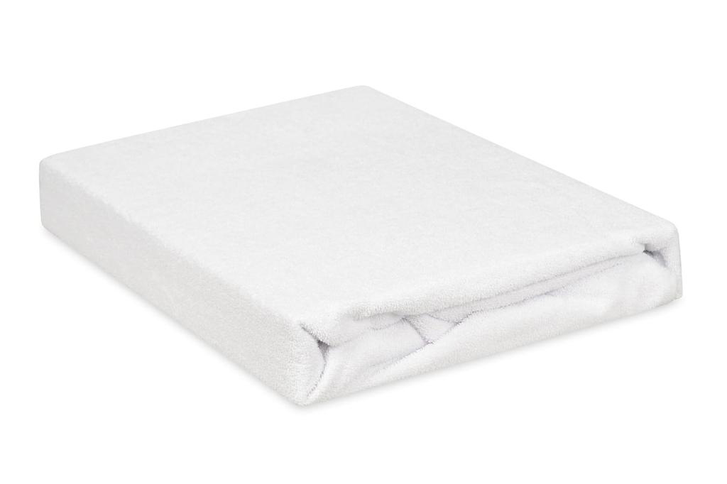 Prześcieradło frotte z gumką 130/140x190/200 premium białe