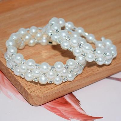 Bracciale Multi-Strato Europeo e Americano: Strass perle 8mm, Design Creativo alla Moda da Donna con 2/3/4/5/7 File