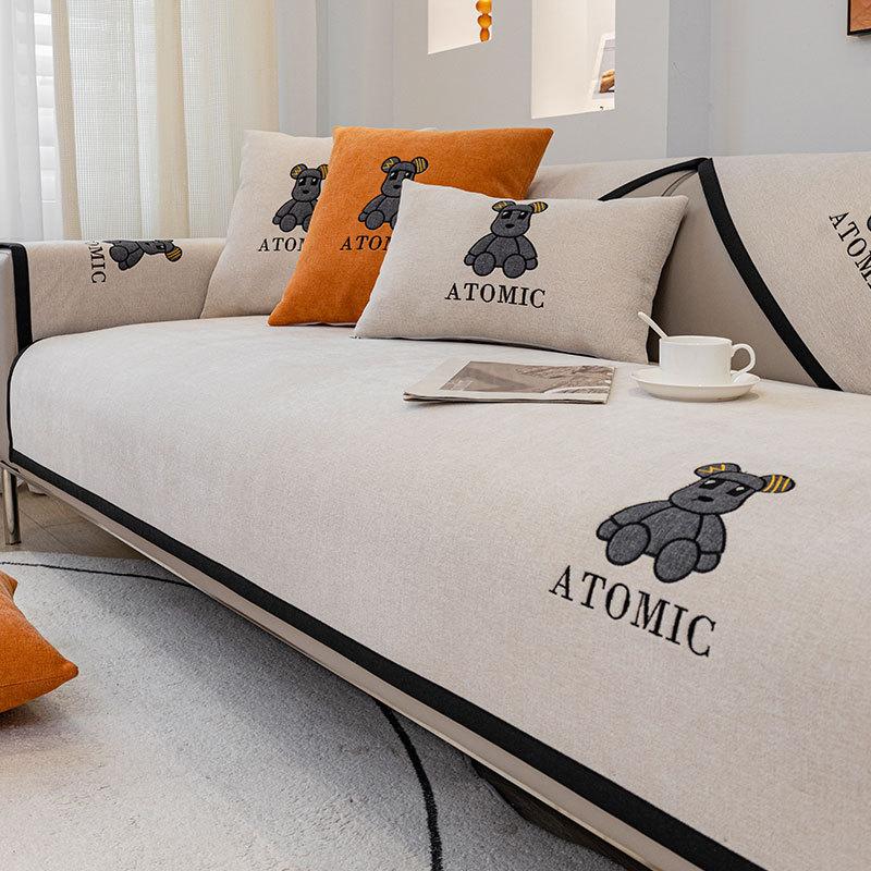 

Четыре сезона универсальная подушка для дивана из шенилла, современный легкий роскошный универсальный чехол, нескользящий диванный костюм 70*70cm