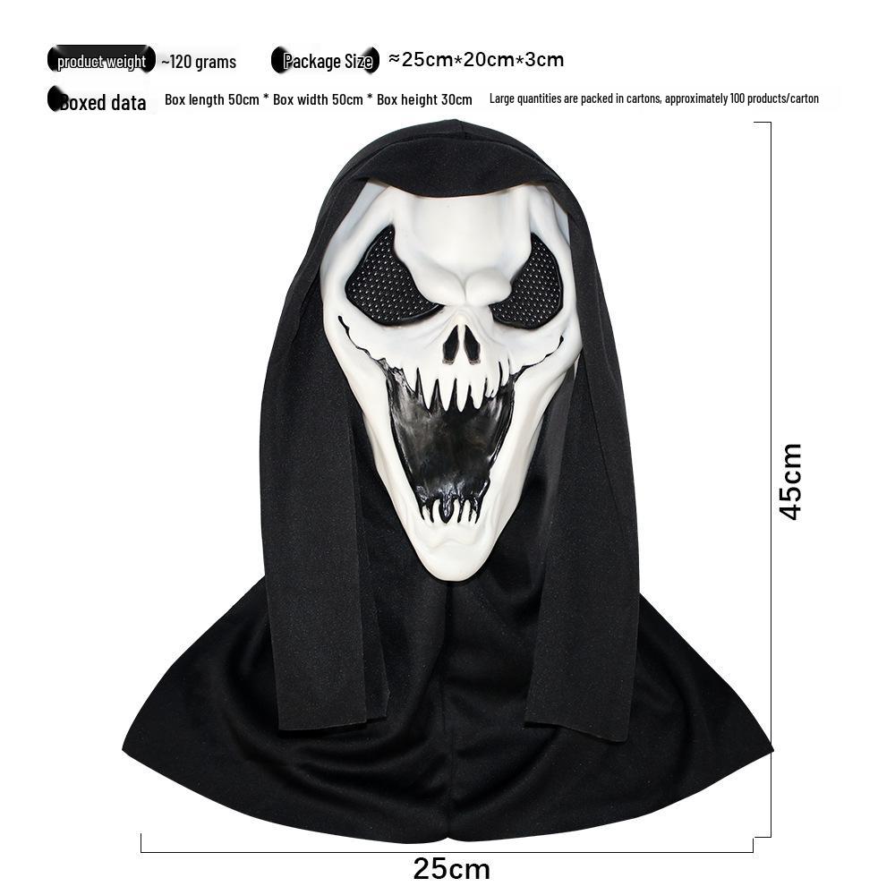Red Tongue Scream Skull Mask - Halloween Ghost Face Prank Prop