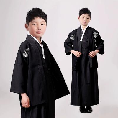 Retro Costume Japanese Samurai Children's Kimono Boy Cover Carnival Party Stage Performance Costume