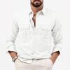 BFCCQB Men's Fashion  Autumn Winter Long Sleeve POLO Neck Casual Blouses & Shirts