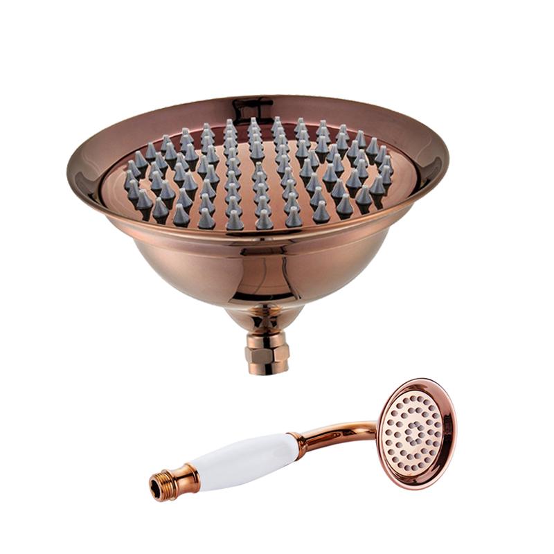 Rose Gold European Style Hand Shower Head Water Filter Dual Outlet Wall Mounting Copper Construction Bathroom Kitchen Toilet Use (Rose gold,Brass) розового золота