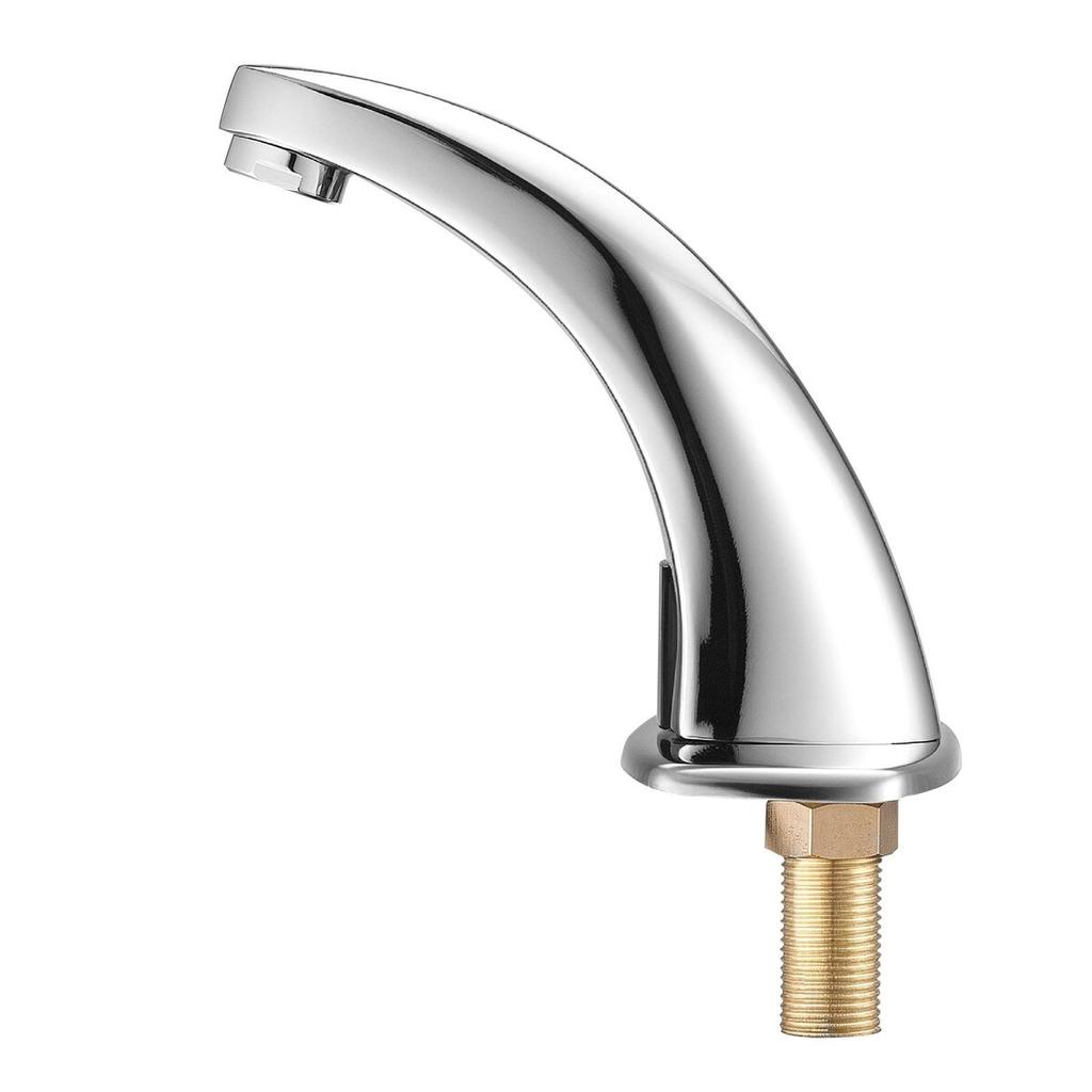 Touchless Bathroom Sink Faucet, Automatic Motion Sensor Restroom Toilet Faucet with Hole Cover Plate, Battery Operated,Hot/Cold Water for 9.5 mm Pipe