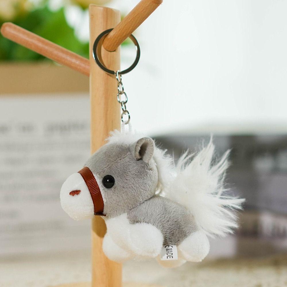 Mascot Dolls Plush Horse Keychain Mini Plush Horse Doll Pendant Zodiac Pony Figurine  Festive Decor