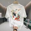 2024 Summer Koi Fish Loose Fit Chinese Style Short-Sleeve T-Shirt for Couples