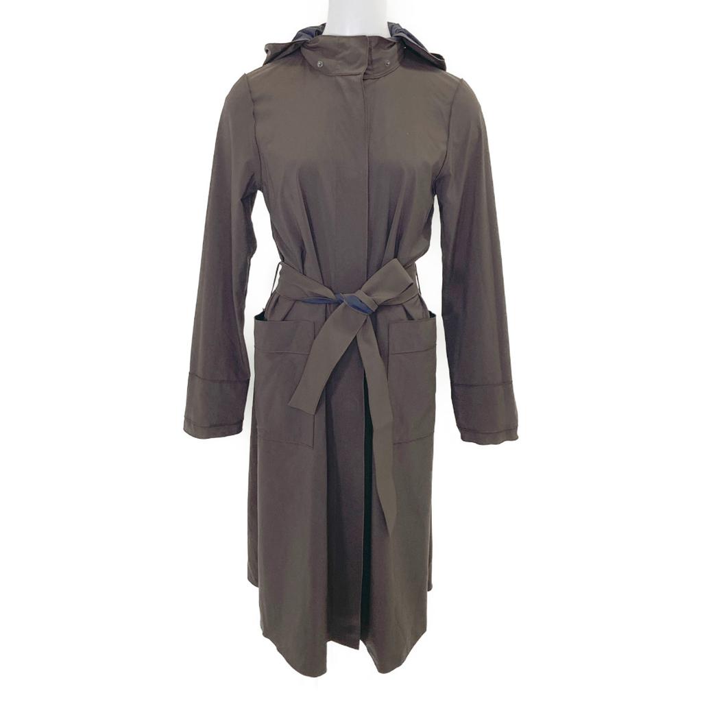 FOXEY NEW YORK 23451 Navy Nylon Reversible Hooded Coat coat 40 NavyUsed