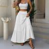 Gonna Lunga Maxi a Strati a Vita Alta da Donna con Elastico in Vita e Tasche Gonna Lunga Svasata per Uso Casual o Quotidiano