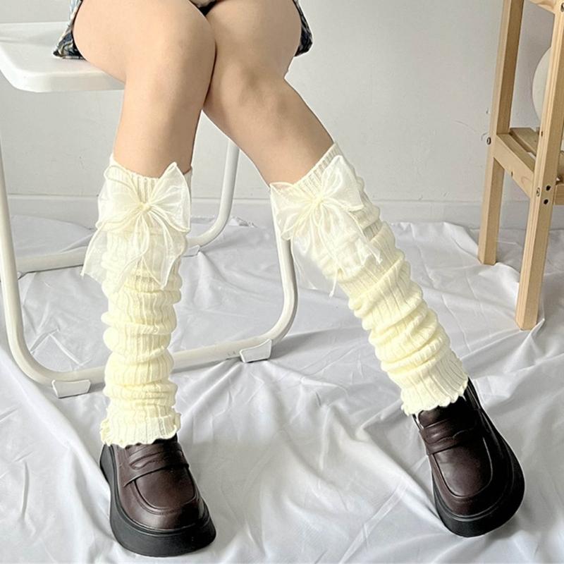 Womens Knee High Leg Warmer Socks Knitting Ankle High Bandage Leg Sleeve Boot Long Tube Knitted Leg Sleeve Calf Covers