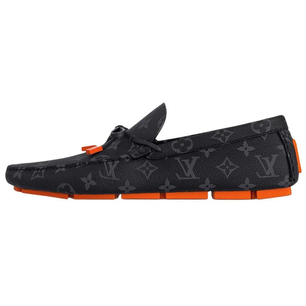LOUIS VUITTON Driver Leather Casual Shoes Men's Black 1AAF38