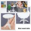 Mini Dollhouse Yan Sehpa Yuvarlak Yan Sehpa Model Ölçek 1/12 Ahşap Mini Ev Mobilyası Çocuk Odası Sahne Dekorasyonu İçin Rol Yapma Oyuncağı