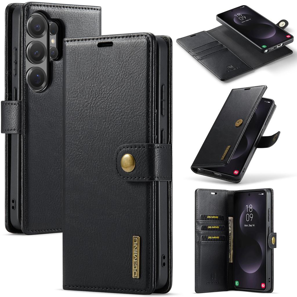 Portafoglio con Slot per Biglietti da Visita Staccabile 2 in 1 Custodia a Libro in Pelle per Samsung Galaxy S26 Ultra S25 Plus S24 A17 A16 A35 Cover