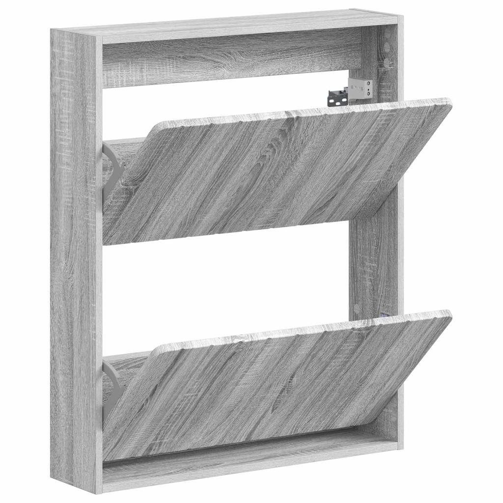 Wall Mounted Shoe Cabinet ZWOLLE 71 X 17 X 86 Cm Sonoma Grey