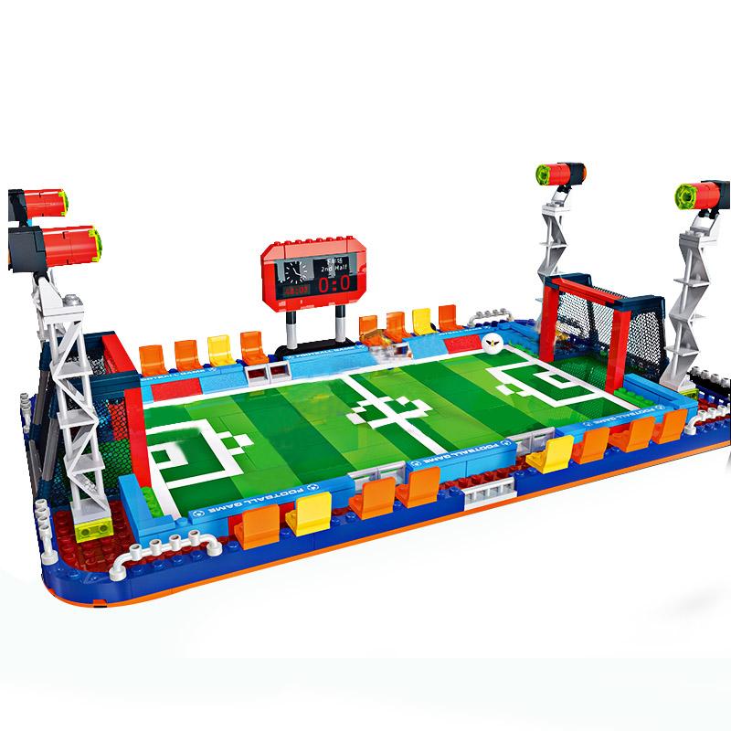 Compatible City France Football Field Team Figures German Soccer Players Russia Kicker Building Blocks Kids Toys