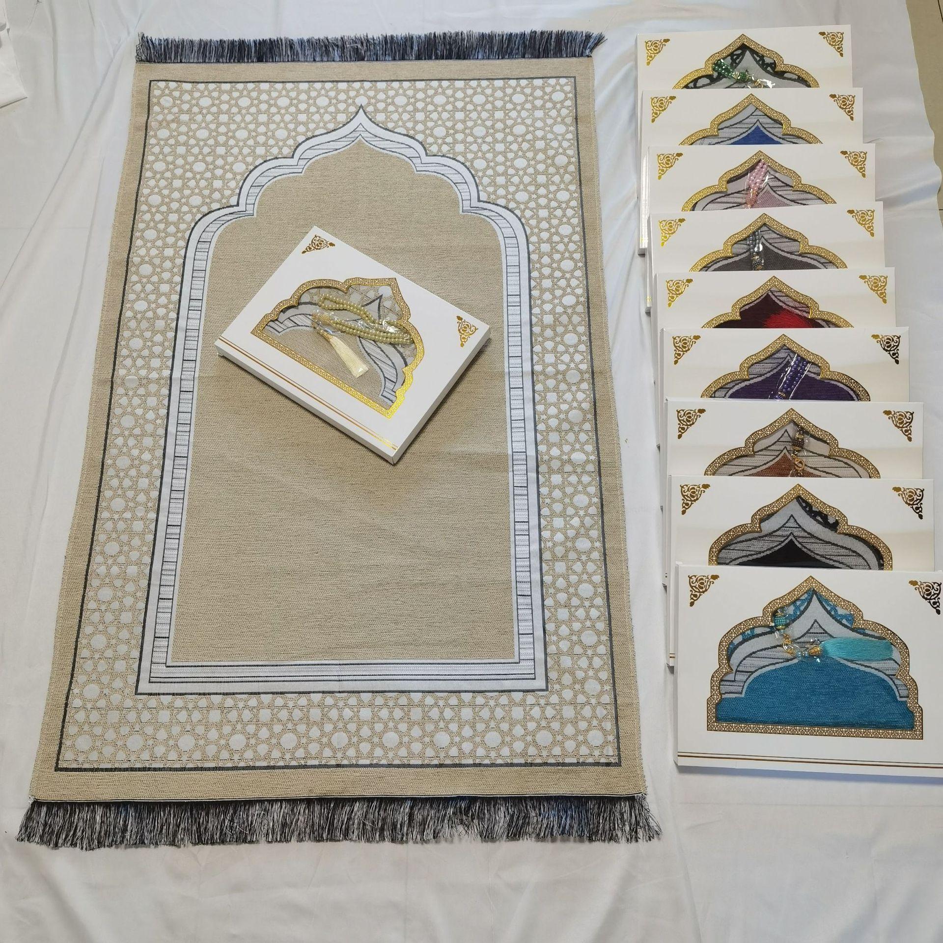 

Этнический ковер для поклонения Мусульманский молитвенный коврик Плетеные коврики в подарочной коробке Дорожный Домашний Исламское одеяло для поклонения Мусульманский Исламский подарок на Рамадан 70x110cm