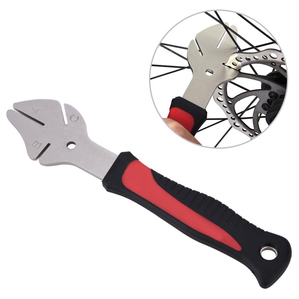 Stainless Steel Bicycle Brake Disc Rotor Truing Tool With Anti Slip Rubber Handle