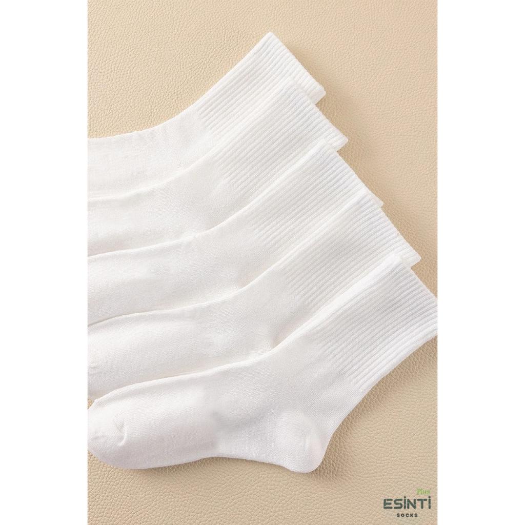 Men's White Socks Women's Sports Tennis Socks Anti-slip Sports Socks Football Basketball Socks 5 Pieces