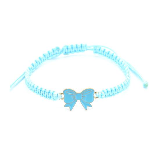 Bow Braided String Bracelet Adjustable String Rope Bracelet Handmade Friendship Gift Butterfly Cheerleader Wristlet for Friends Cheer Dance Team