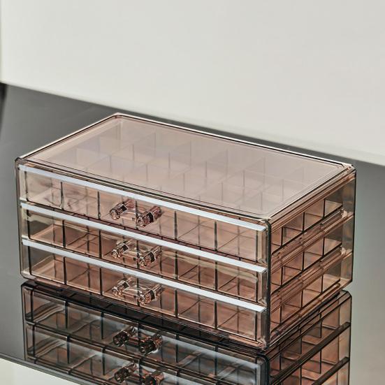 Transparent Jewelry Storage Box Large Capacity 72 Grids Dustproof Stackable Earrings Rings Container Jewelry Organizer