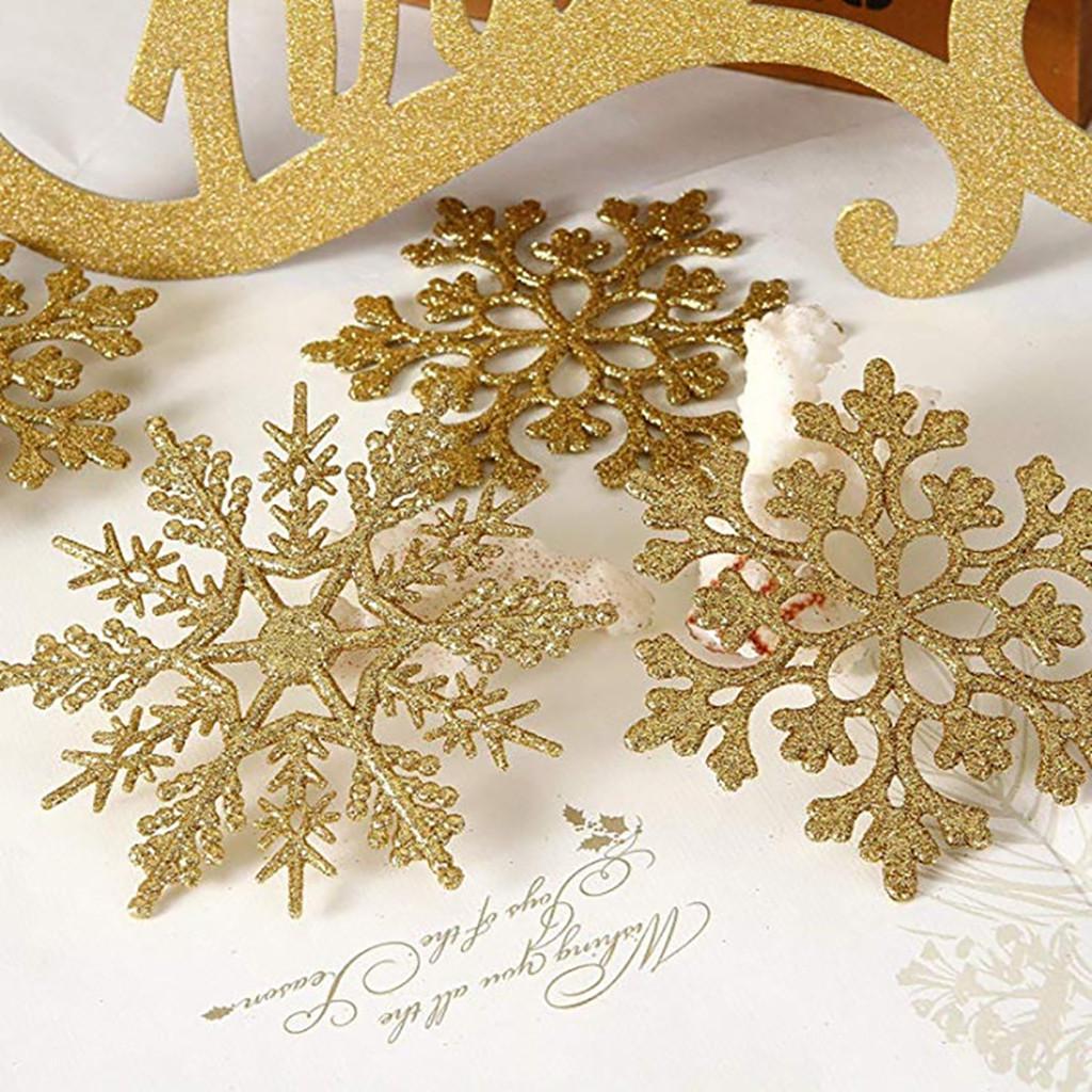 10Pcs Glitter Snowflake Christmas Ornaments  Tree Hanging Decoration 10cm