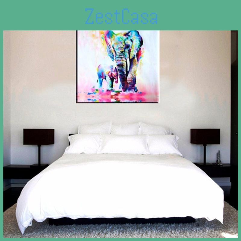 Stylish And Timeless Elephant Oil Canvas Painting For Wall Art