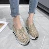 Women Sneakers 2024 Platform Wedge Embroidery Mesh Sneakers Women Slip On Casual Comfy Heeled Shoes for Women Zapatos De Mujer