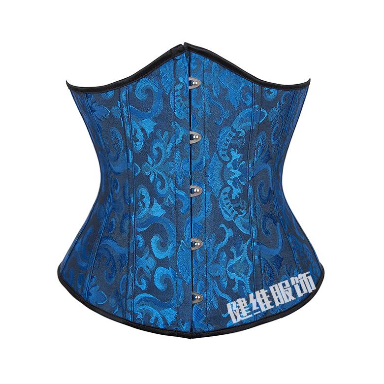 

Retro Floral Waist Cincher Corset with Tummy Control and Multi-Color Jacquard Pattern XS