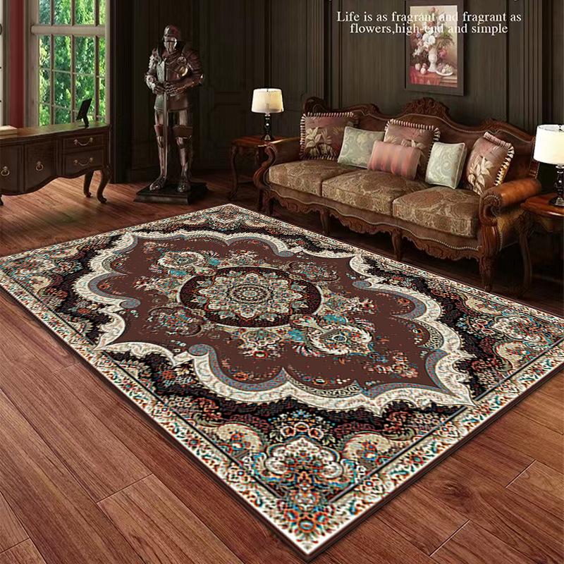 Vintage Large Area Rug Bohemian Style Print Non-Slip Wear-resistant Carpet for Living Room Bedroom Soft Floor Mat Home Decorate