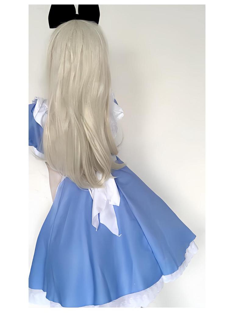 Nebesky modré Halloweenské šaty Alice v říši divů Lolita Služebná