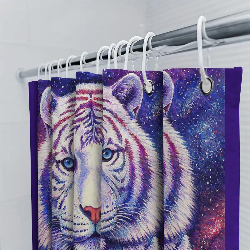 Bathroom Curtain Jungle Animal Tiger Pattern Shower Curtain Wild Cat Home Decor Waterproof Washable Modern Style