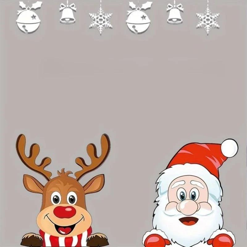 Christmas Car Door Sticker Santa Claus Wall Decal Breakthrough Design for Car Trunks Laptops Christmas Themed Sticker