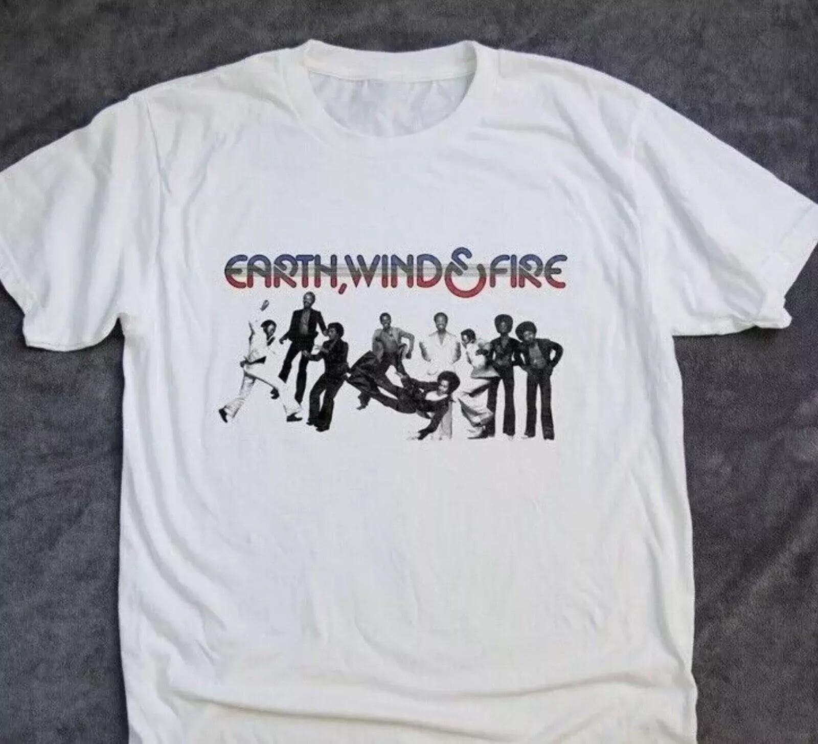 Vtg Earth Wind and Fire White Unisex T-Shirt Gift for Fans N3008_24 XXXXL