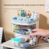 2 Layers Jewelry Organizer Plastic Transparent Hair Ring Display for Dressing Table Cute Children's Hair Accessories Storage Box