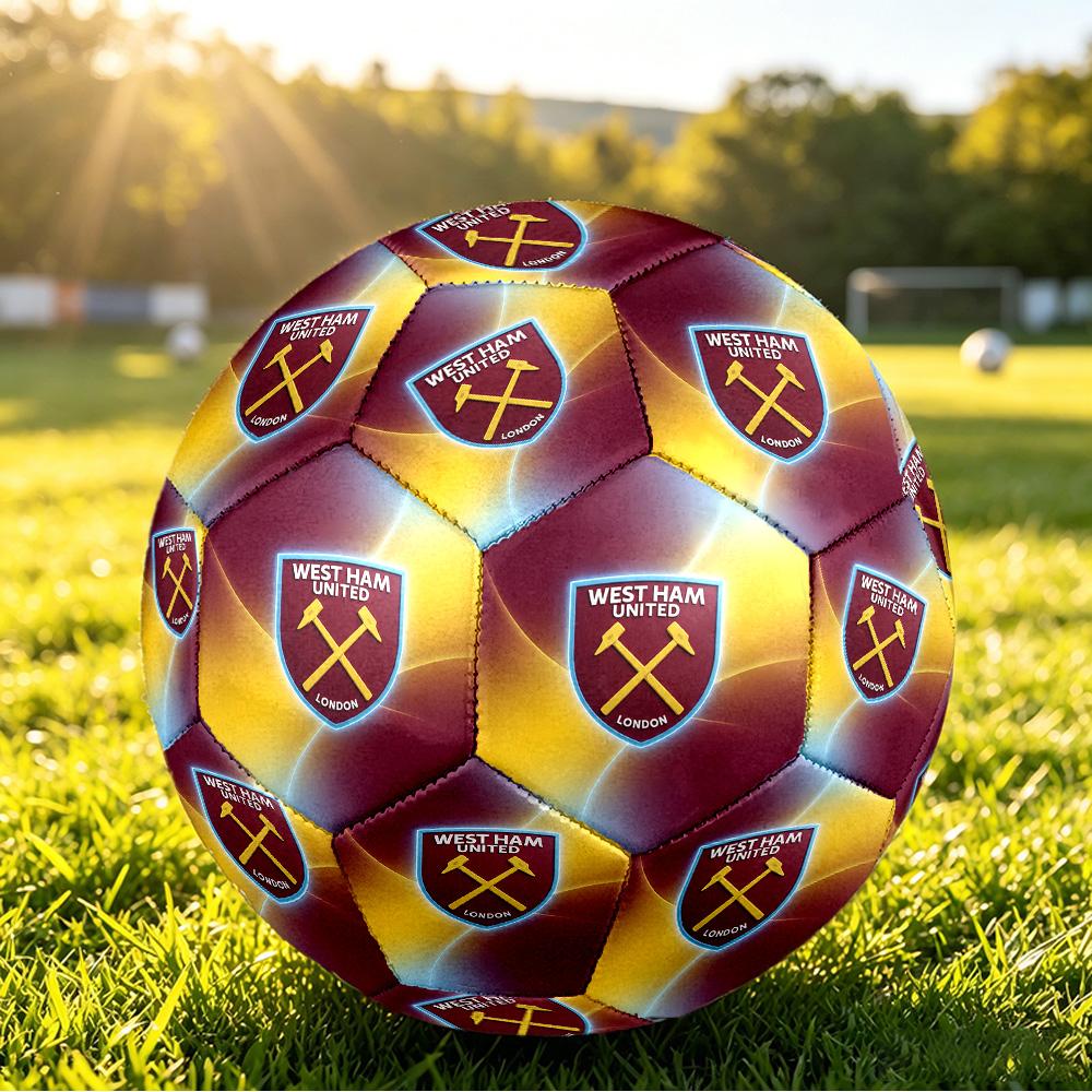 West Ham United FootballPrinted Size 5 Soccer Bootball, Anti Slip Adult Match Football Souvenir for Football Fans