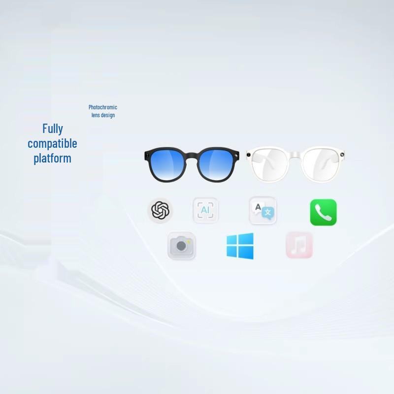 AIMB-S1 Smart Bluetooth Glasses: 5MP Camera, Music, Calls, Video Recording, AI Translation.