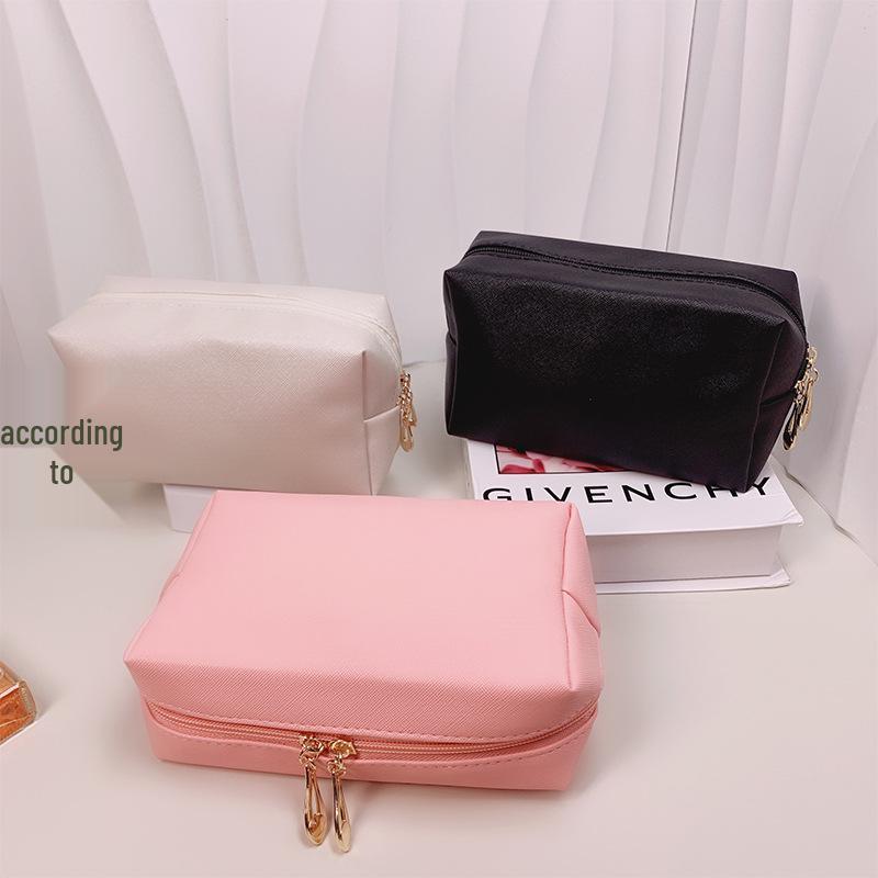 Åttkantig enfärgad stor smink- och necessär för kvinnor