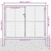 Garden Gate Galvanized Steel 300 X 200 Cm Silver