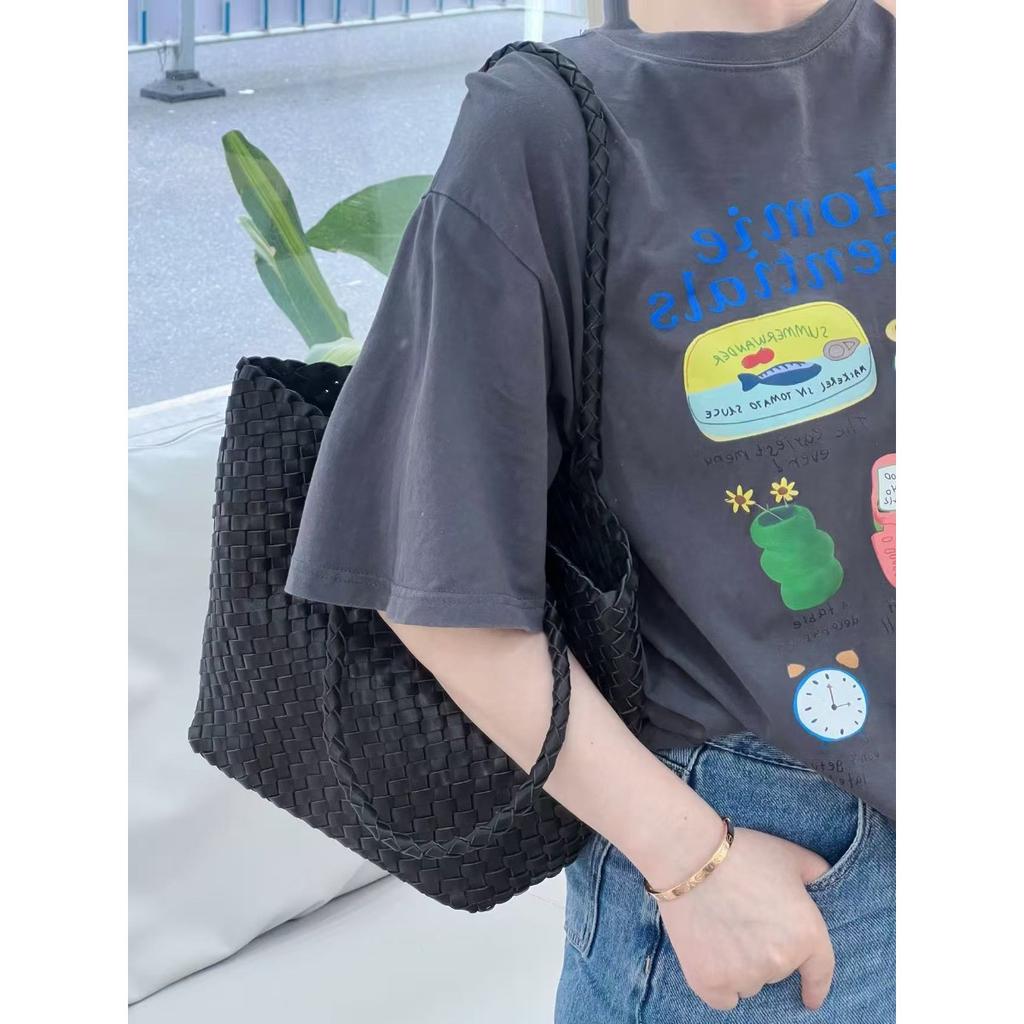 2026 Autumn and Winter New Tree Paste Plant Soft First Layer Cowhide Handbag Hand-woven Versatile Single Shoulder Oblique Span Bag Women