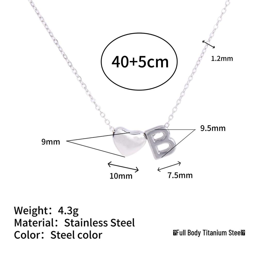 Herz Anhänger Halskette: 18K vergoldeter Edelstahl mit 26 englischen Buchstaben.