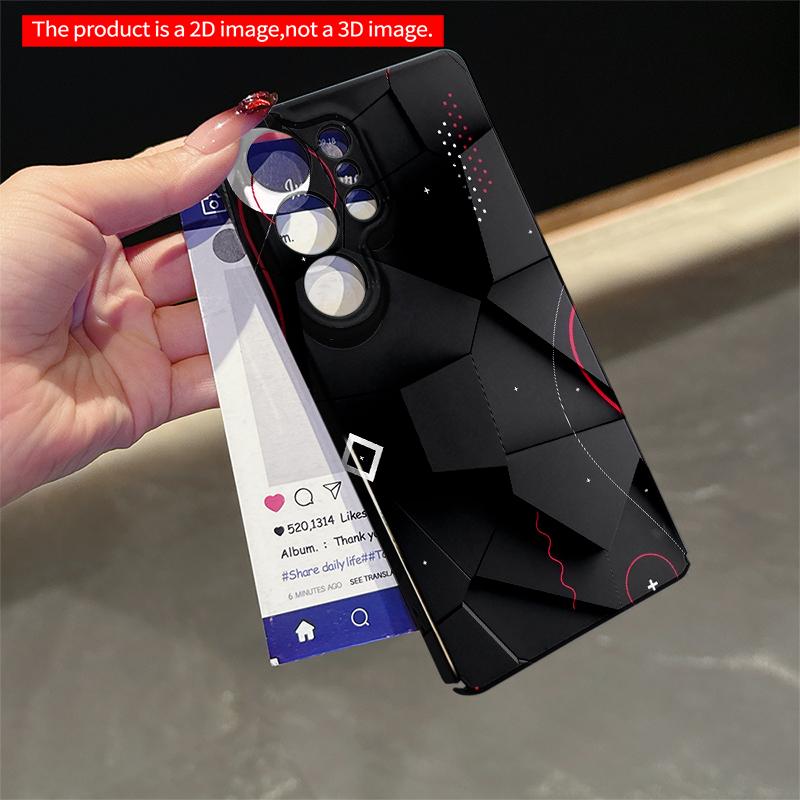 2DFlat Samsung phone case Geometric Black Red Abstract Phone Case Applicable to Galaxy S22 S23 S24 S25ULTRA S26 A12 A13 A14 A15 A16