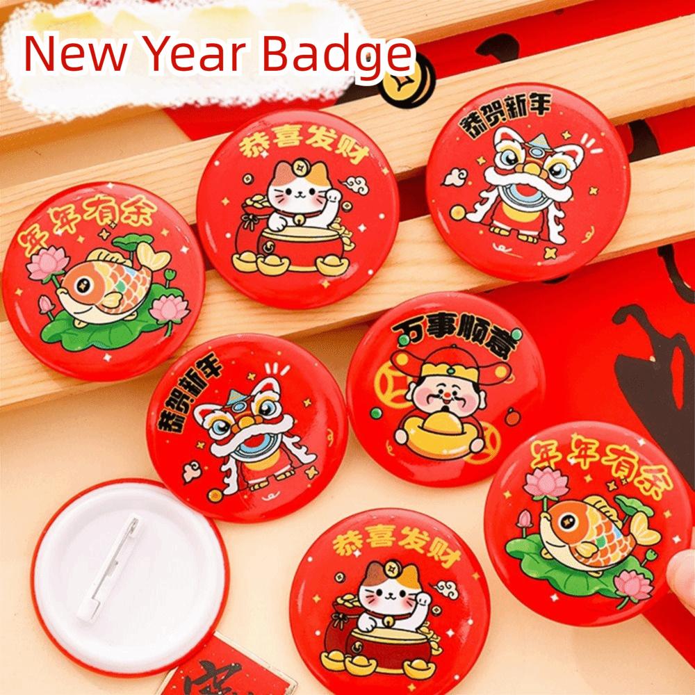 Cute Design Spring Festival Brooch Colorful New Year's Badge  Children Party