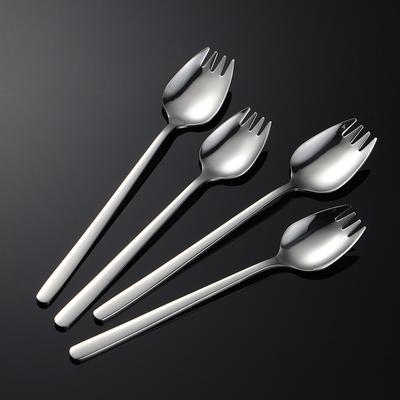 304 Stainless Steel Salad Fork Multi-specification Gift Tableware, Fork and Spoon Integrated Spoon Instant Noodle Bowl Ruyi Square Handle