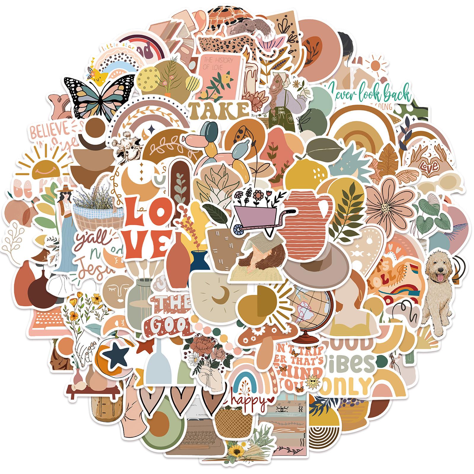 

100 Bohemian Style Stickers Personalized Decorative Suitcase Notebook Waterproof Stickers